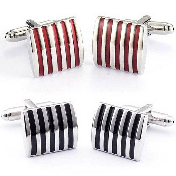 New fashion Classic Stripe Square Men Cuff Links