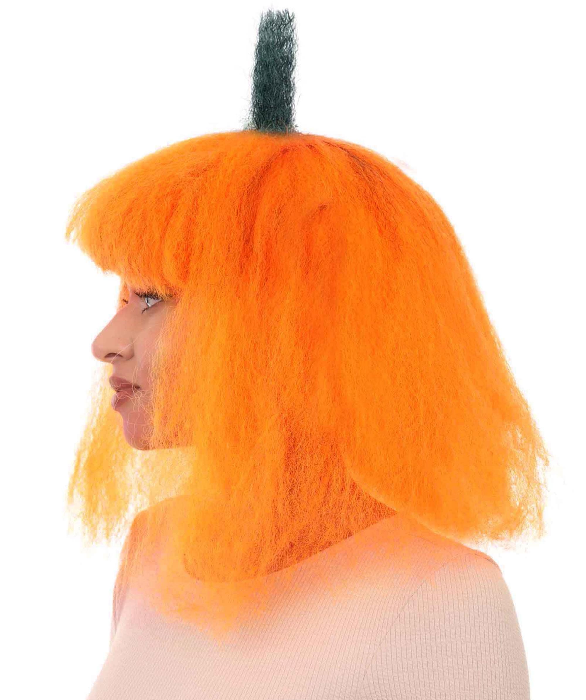 Halloween Pumpkin Woman Wig | Fruit Vegetables Cosplay Halloween Wig | Premium Breathable Capless Cap