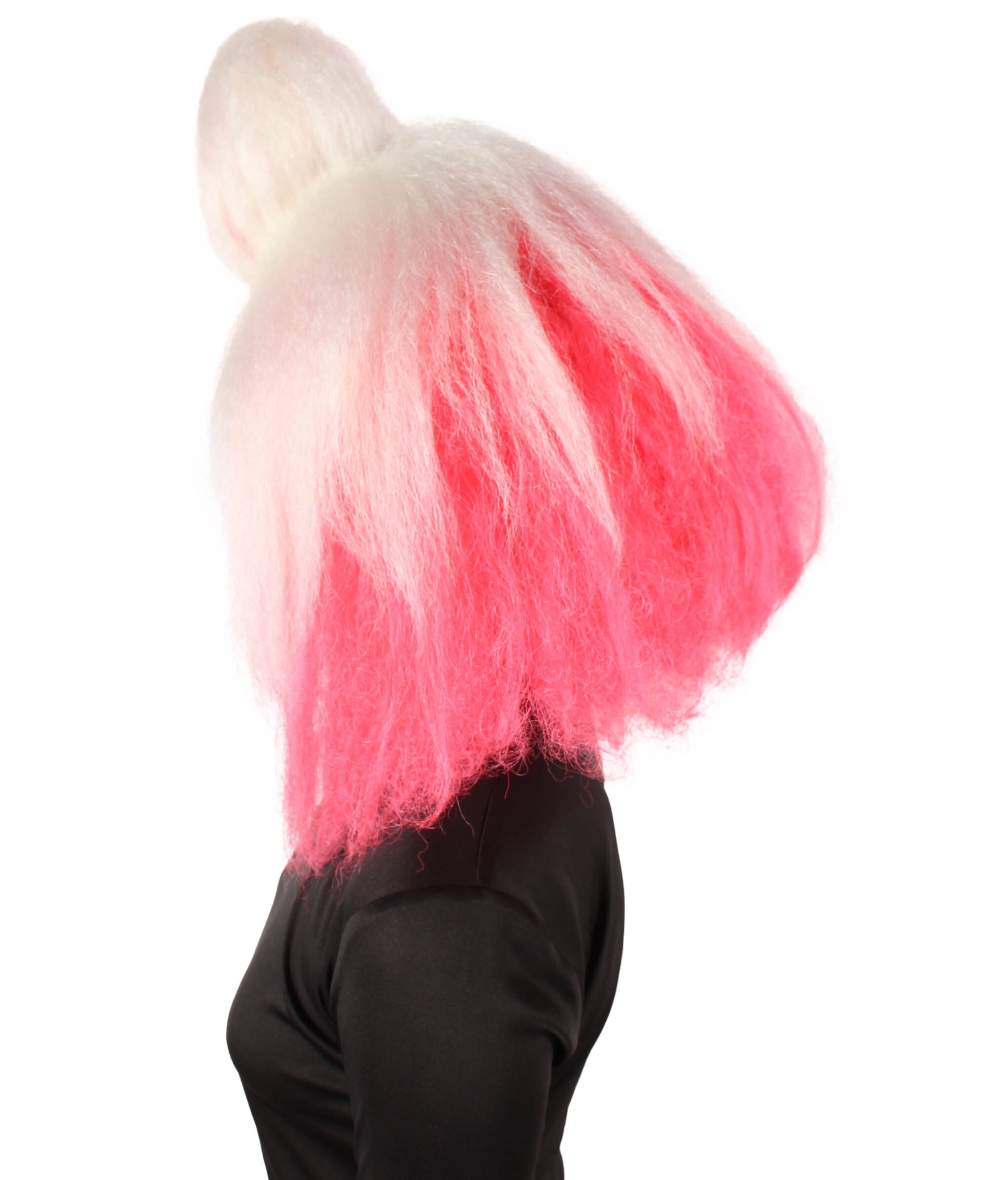 Adult Unisex Drag Race White and Pink Poodle Gradient Diva Wig