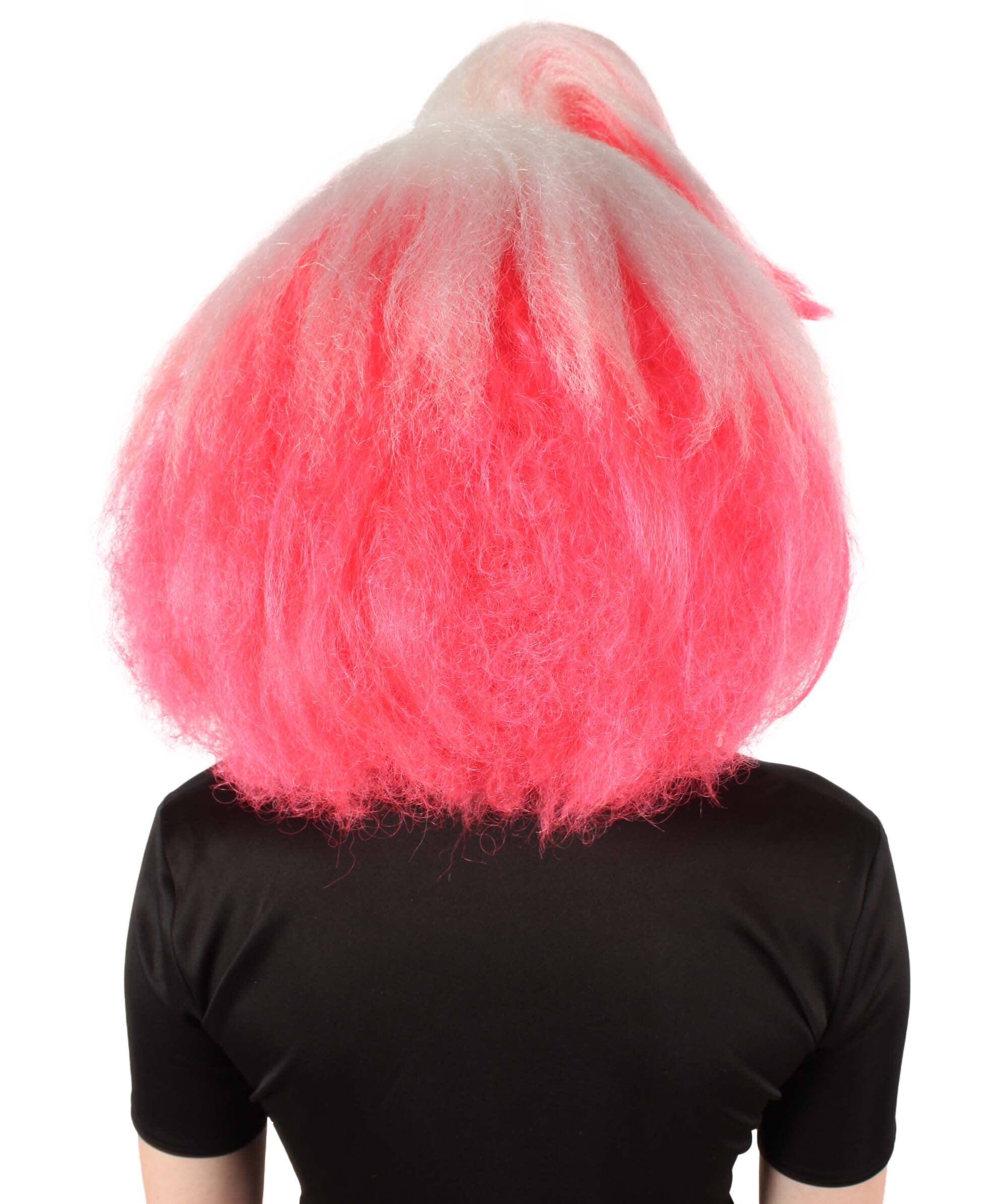 Adult Unisex Drag Race White and Pink Poodle Gradient Diva Wig