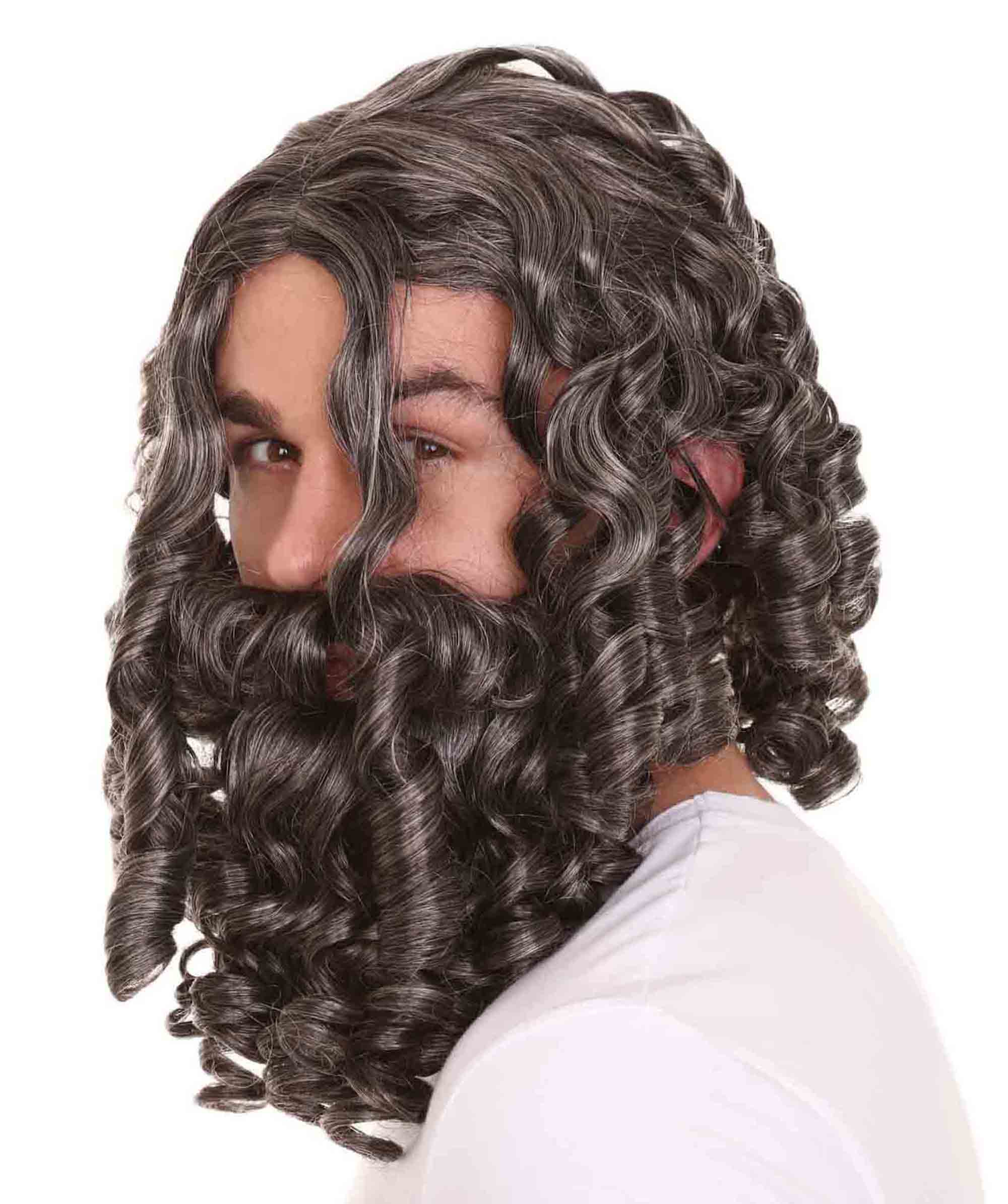 Moses Wig and Beard Set | Biblical Halloween Wigs | Premium Breathable Capless Cap