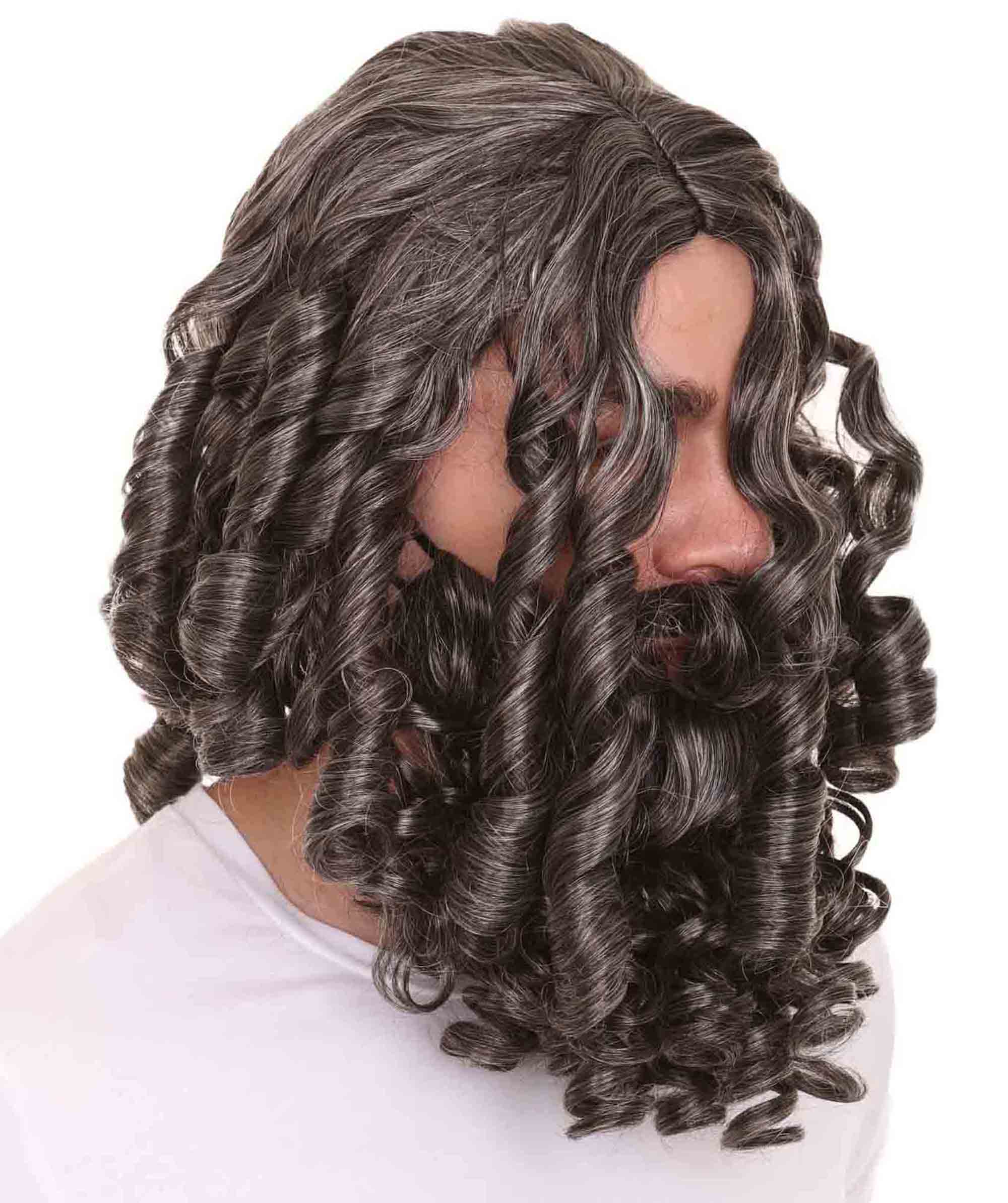 Moses Wig and Beard Set | Biblical Halloween Wigs | Premium Breathable Capless Cap