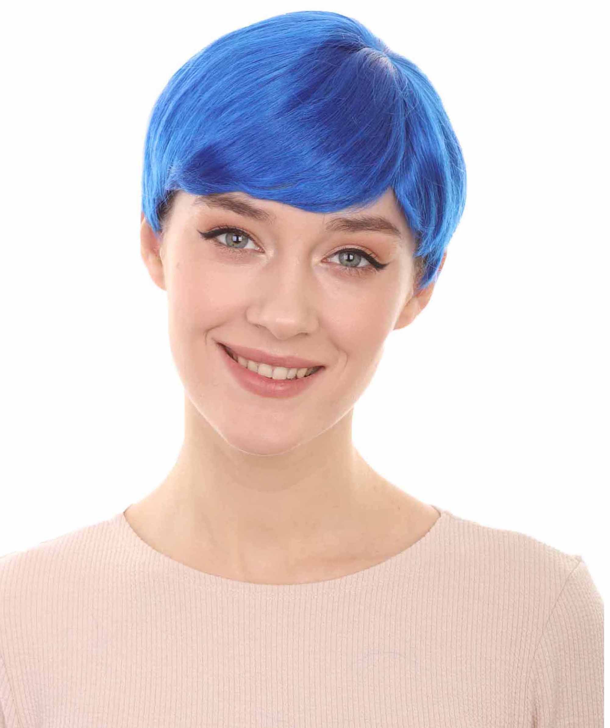 Womens Neon Blue Wig | Sexy Cosplay Party Wig | Premium Breathable Capless Cap