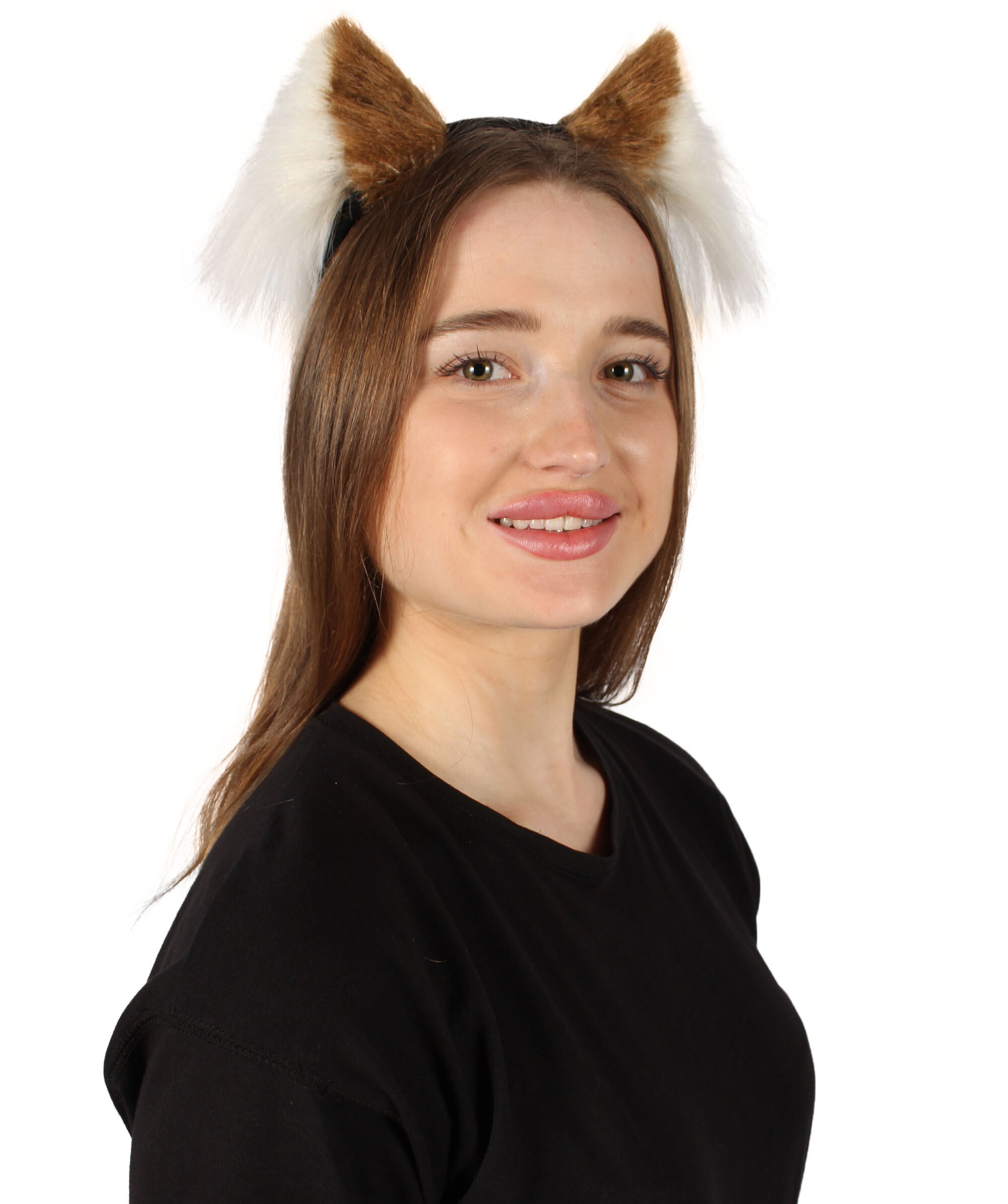 Adult Unisex Light Brown White Cat-ears Perfect Cosplay Accessory | Non-flammable Synthetic Fiber