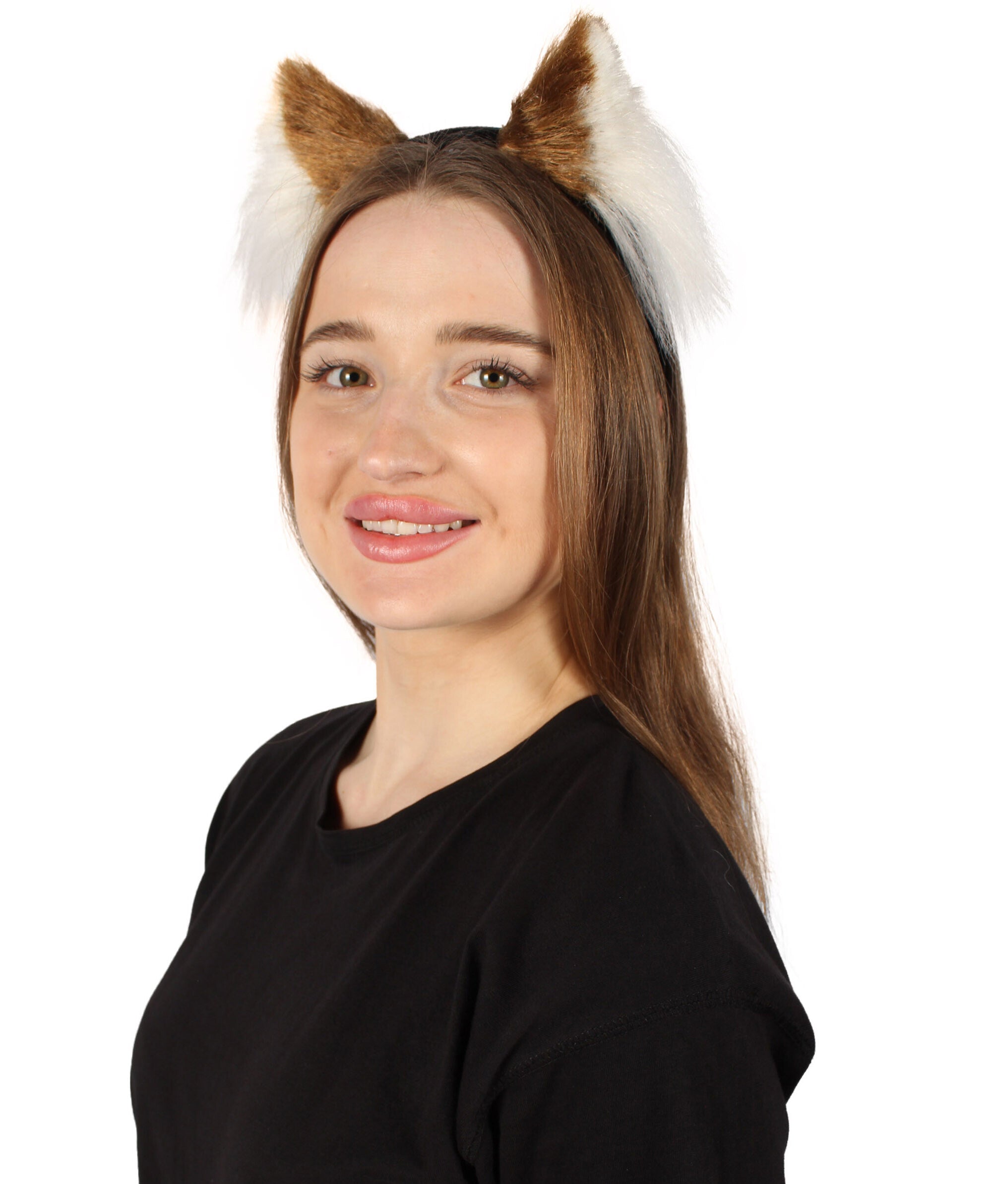 Adult Unisex Light Brown White Cat-ears Perfect Cosplay Accessory | Non-flammable Synthetic Fiber