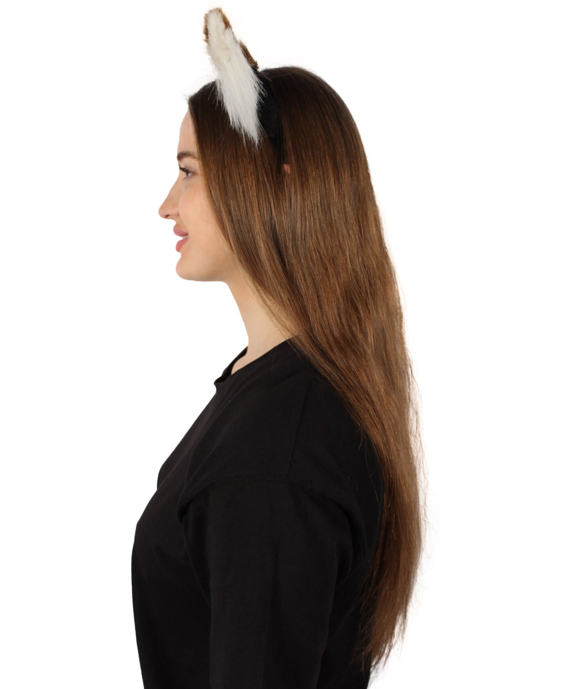 Adult Unisex Light Brown White Cat-ears Perfect Cosplay Accessory | Non-flammable Synthetic Fiber