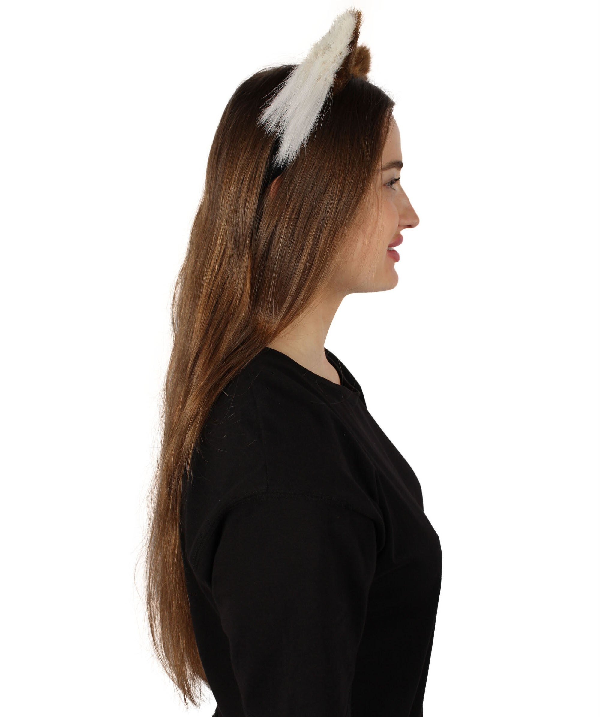 Adult Unisex Light Brown White Cat-ears Perfect Cosplay Accessory | Non-flammable Synthetic Fiber