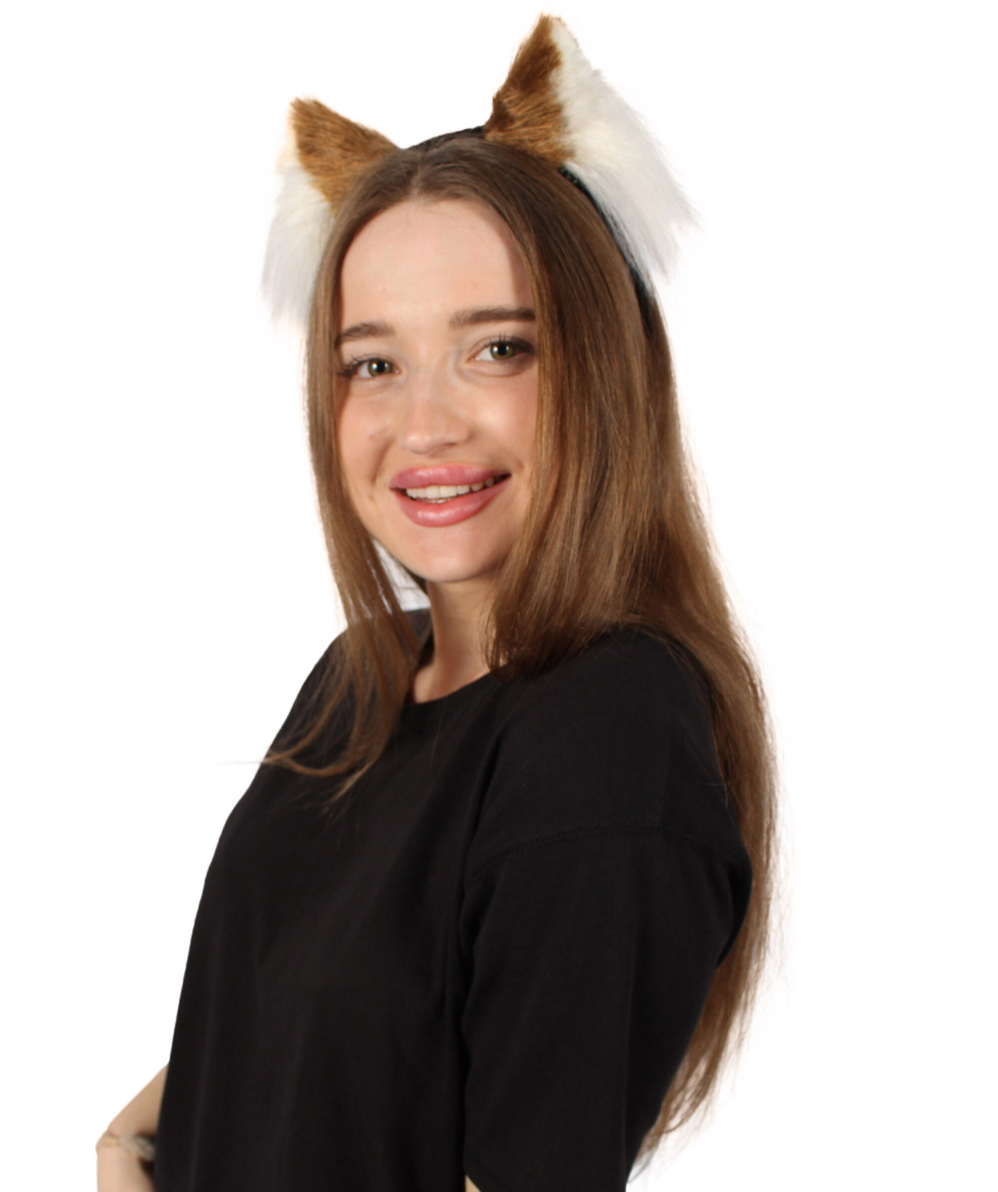 Adult Unisex Light Brown White Cat-ears Perfect Cosplay Accessory | Non-flammable Synthetic Fiber