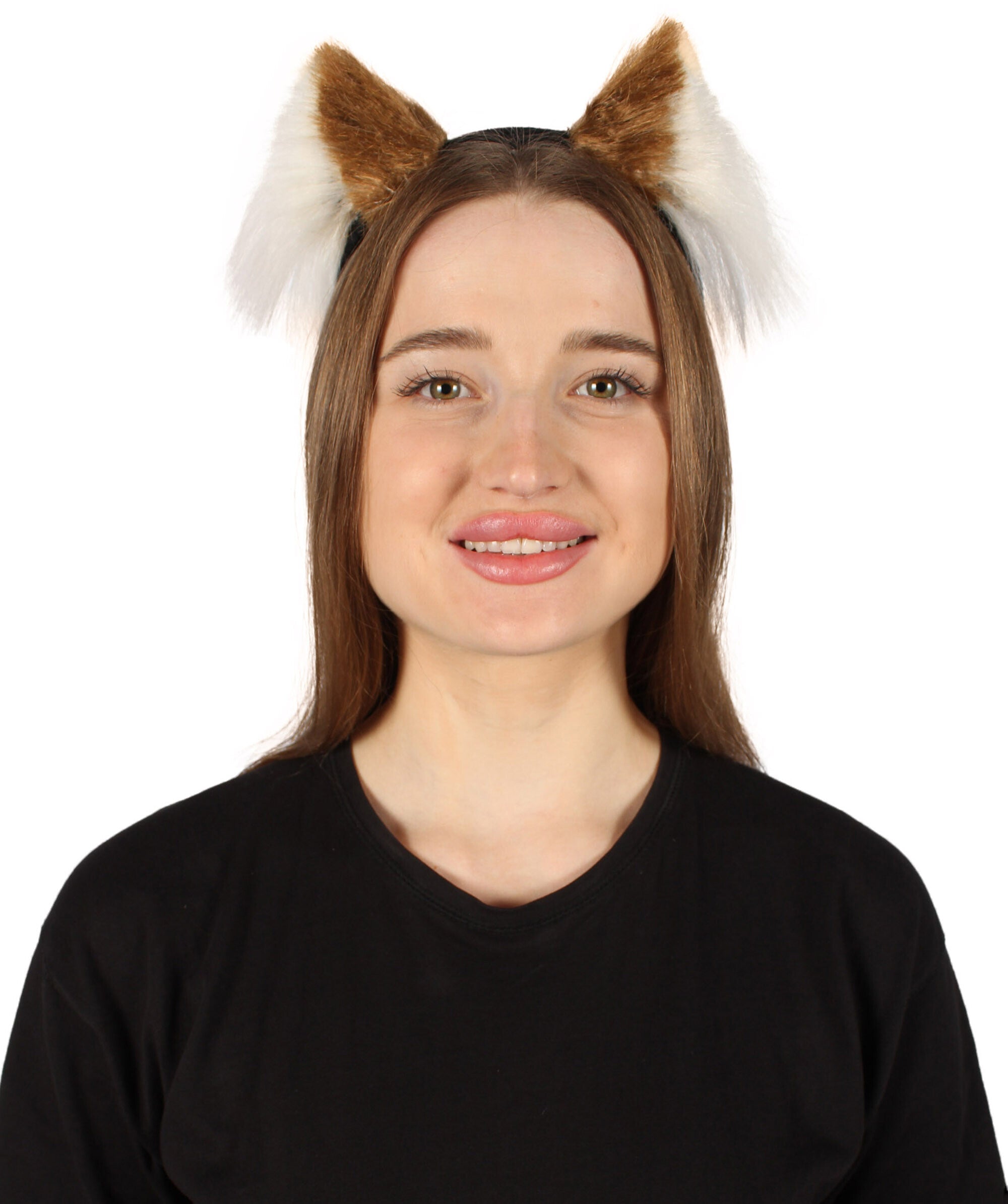 Adult Unisex Light Brown White Cat-ears Perfect Cosplay Accessory | Non-flammable Synthetic Fiber