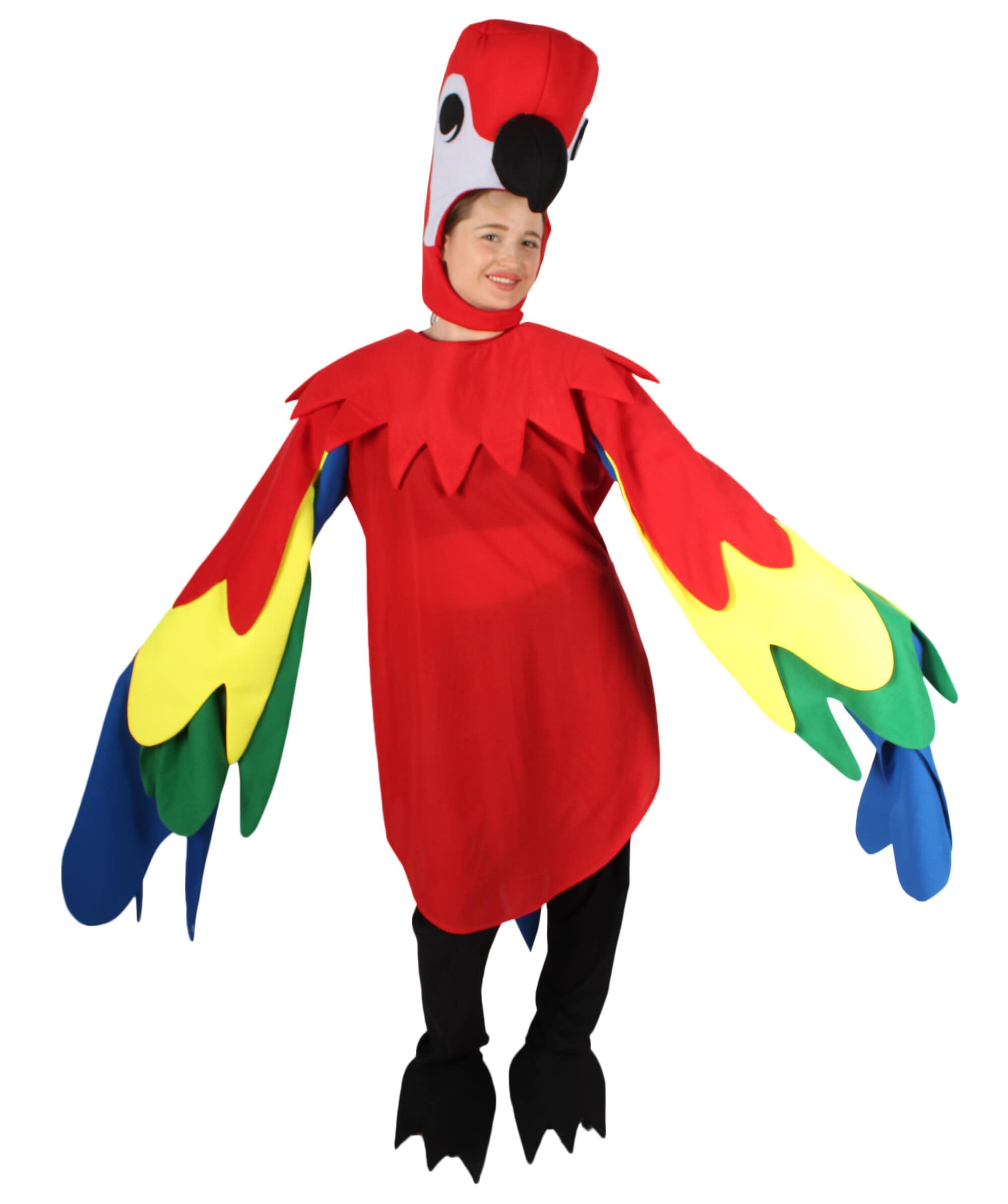 Adult Unisex Multicolor Parrot Costume | Perfect For Halloween | Flame-retardant Synthetic Fabric