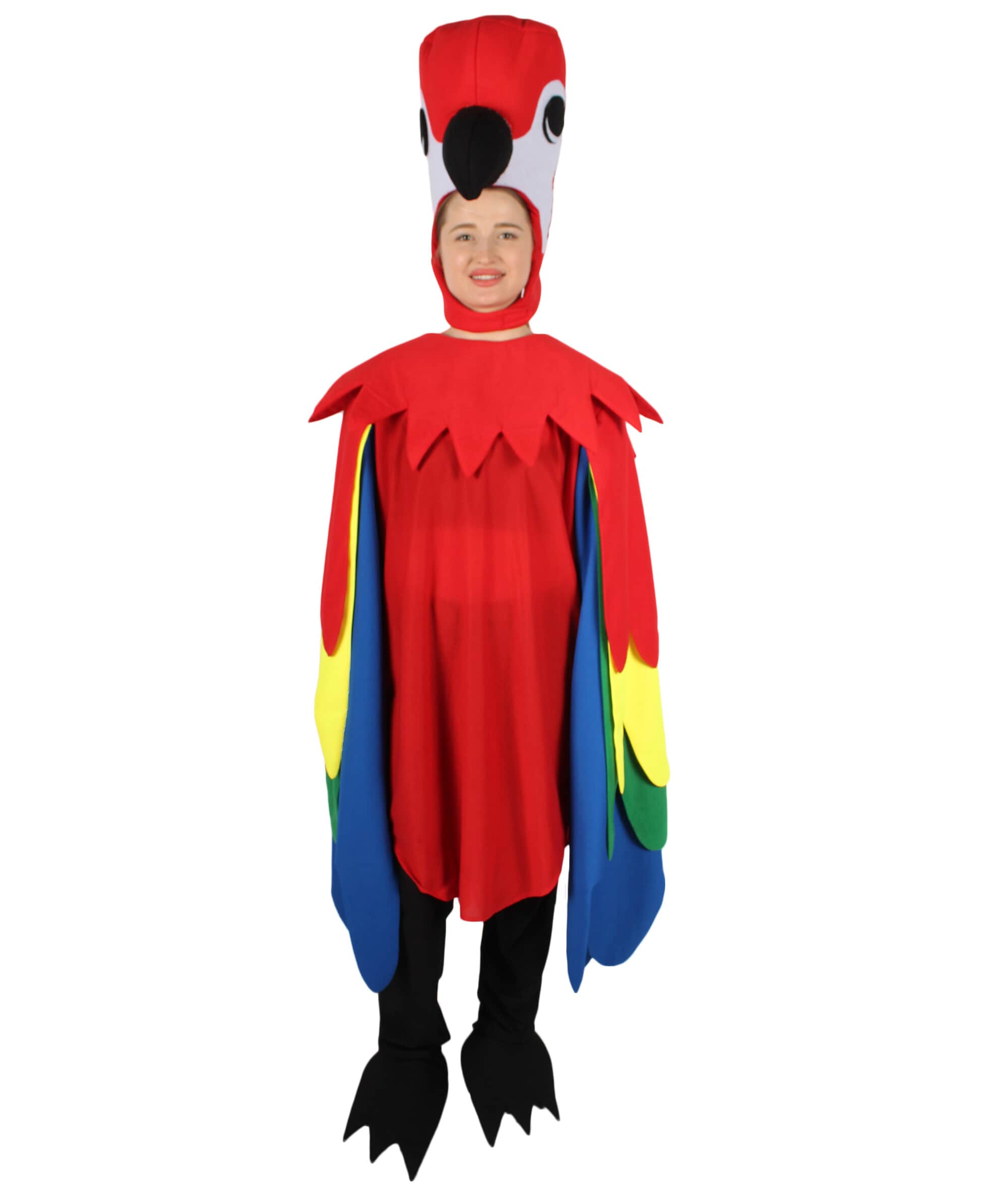 Adult Unisex Multicolor Parrot Costume | Perfect For Halloween | Flame-retardant Synthetic Fabric