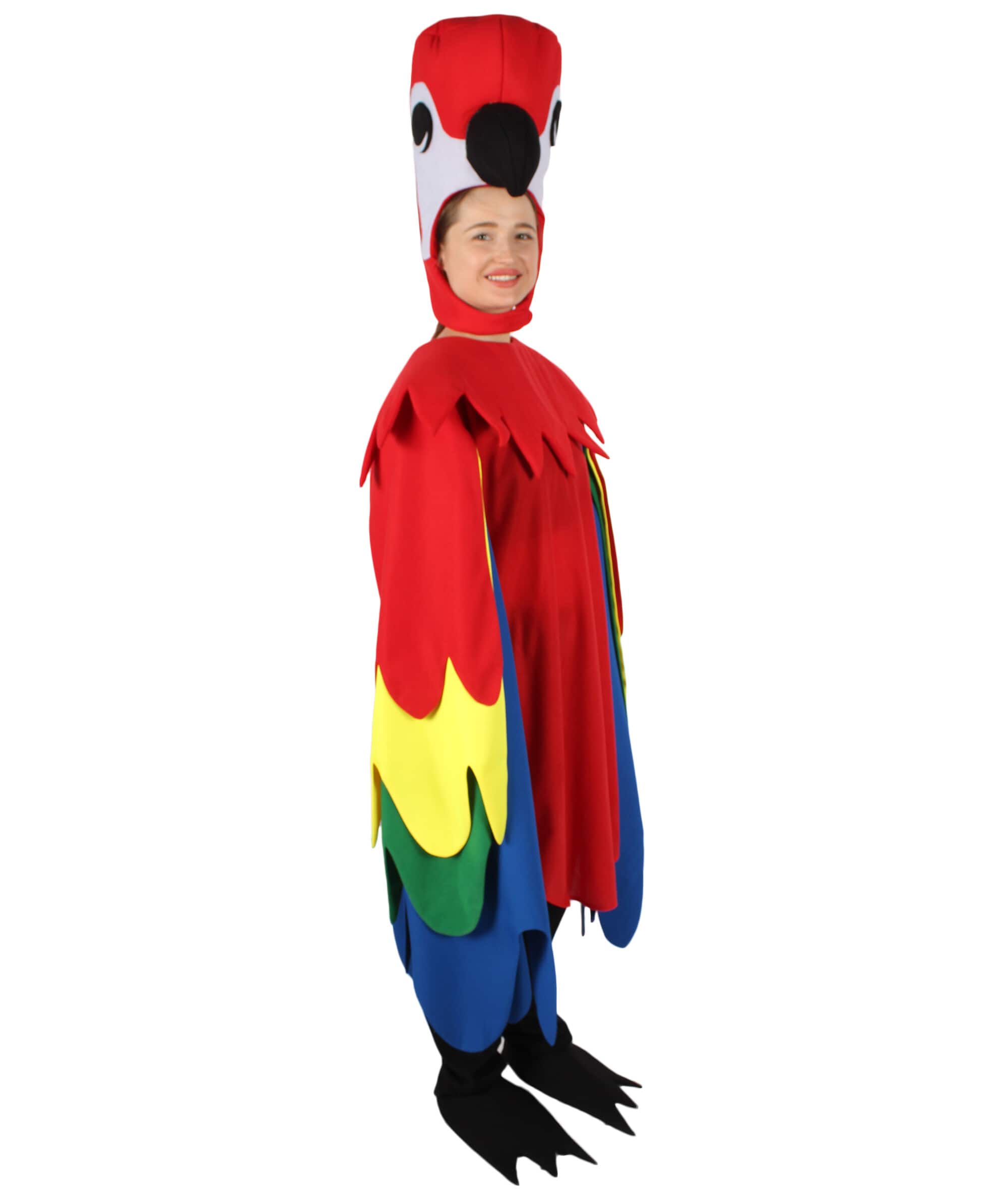 Adult Unisex Multicolor Parrot Costume | Perfect For Halloween | Flame-retardant Synthetic Fabric