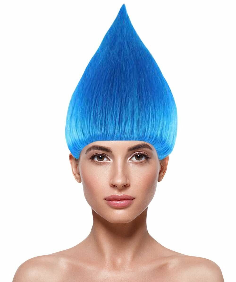 Women Blue Straight Trolls Wig for Halloween Cosplay Party Fancy Dress HW-1362 | HPO