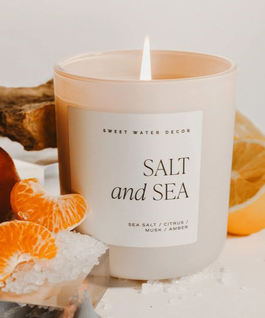 15oz Matte Jar Soy Candle - Salt & Sea