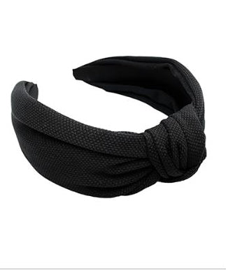 Fabric Knot Headband - Black