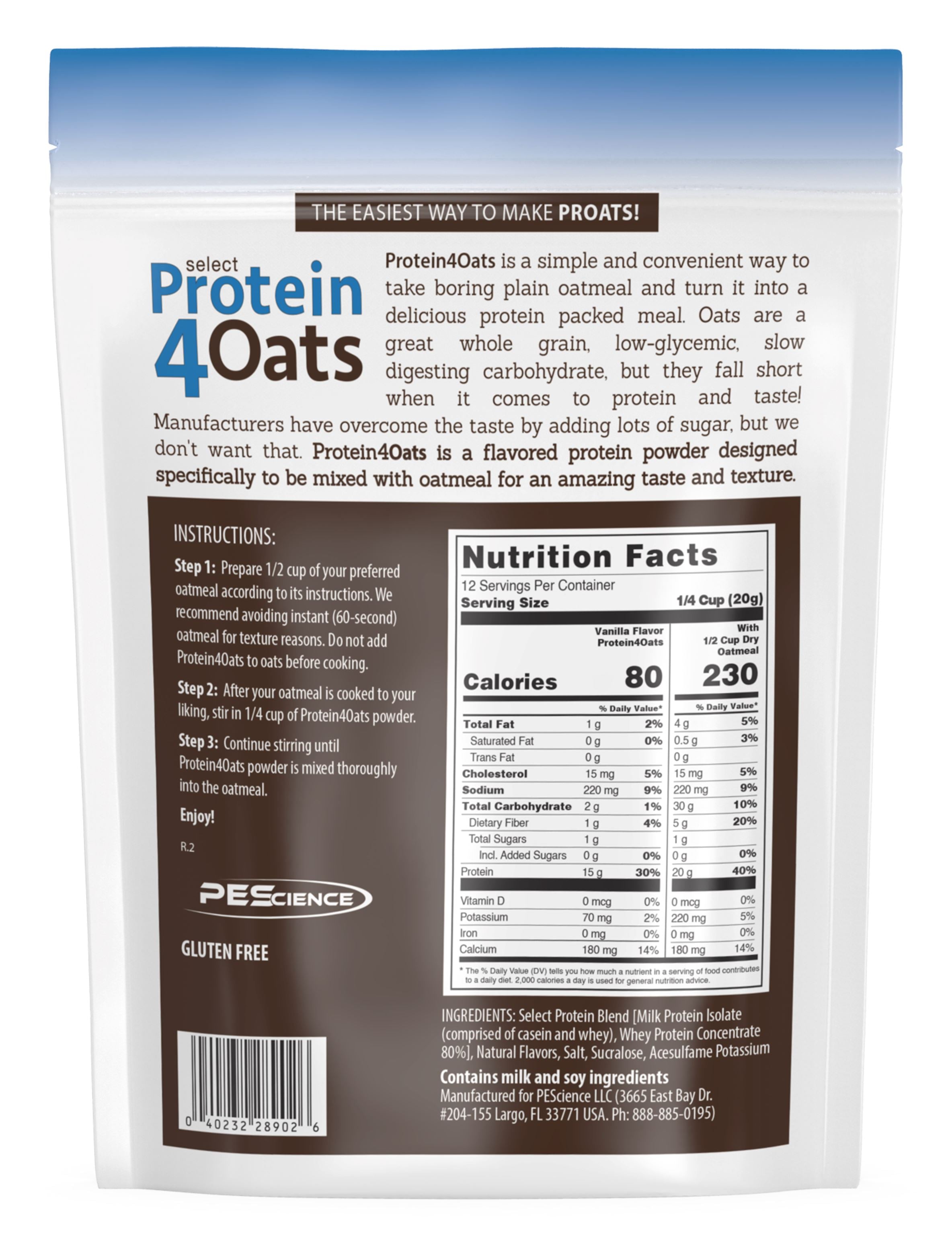 Protein4Oats Protein for Oatmeal