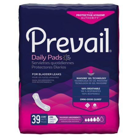 Prevail? Daily Pads Female Disposable Bladder Control Pads - Heavy Absorbency