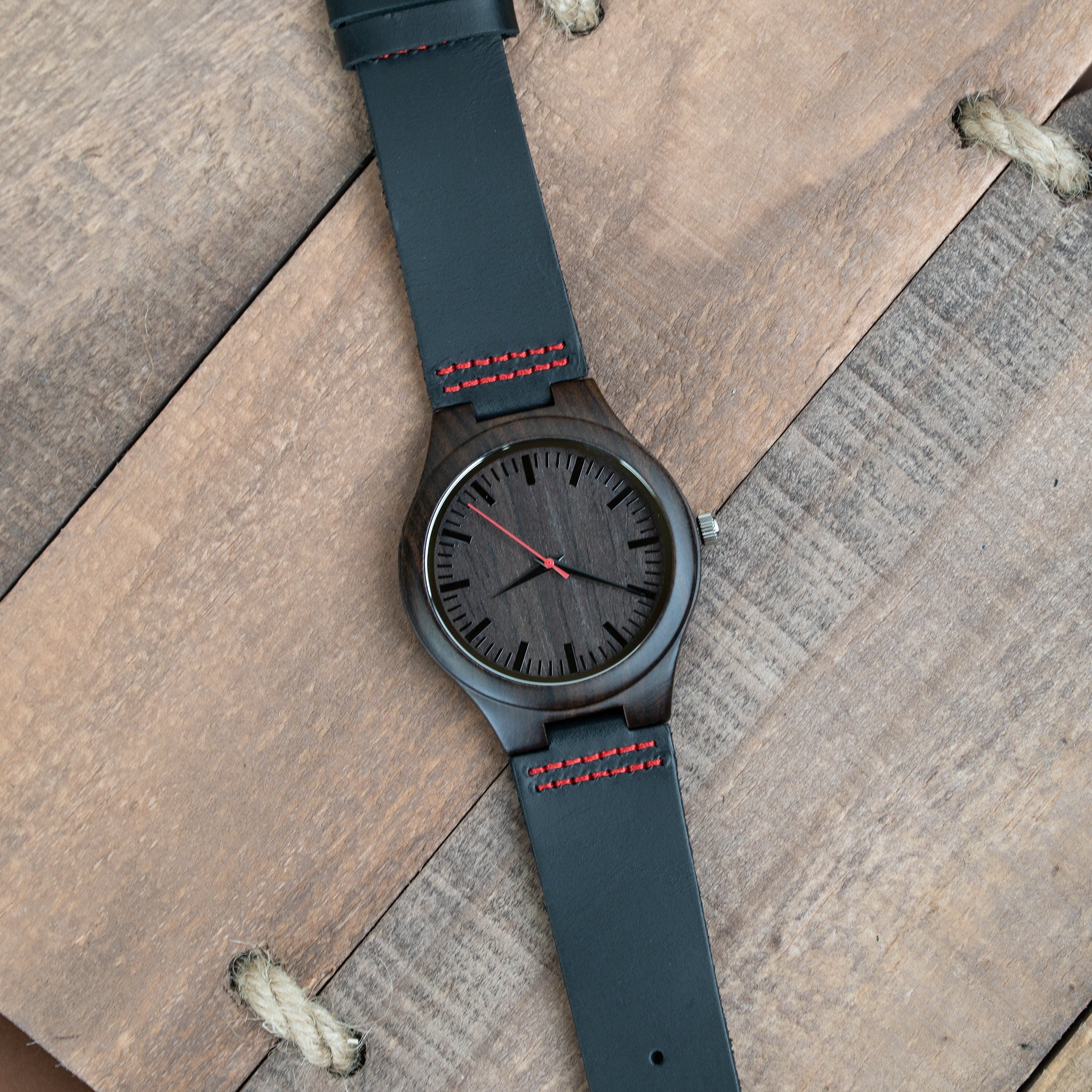 Black Red Wooden Watch | Flynt