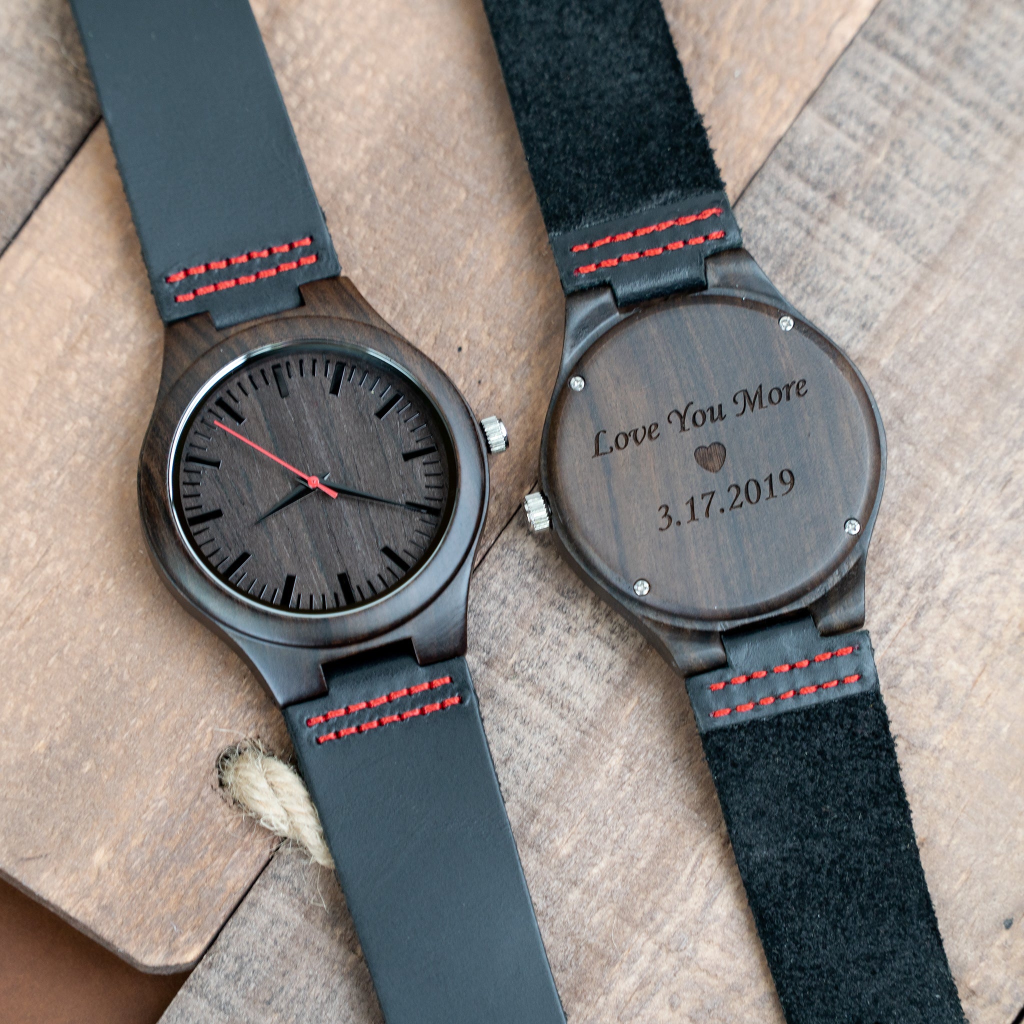 Black Red Wooden Watch | Flynt