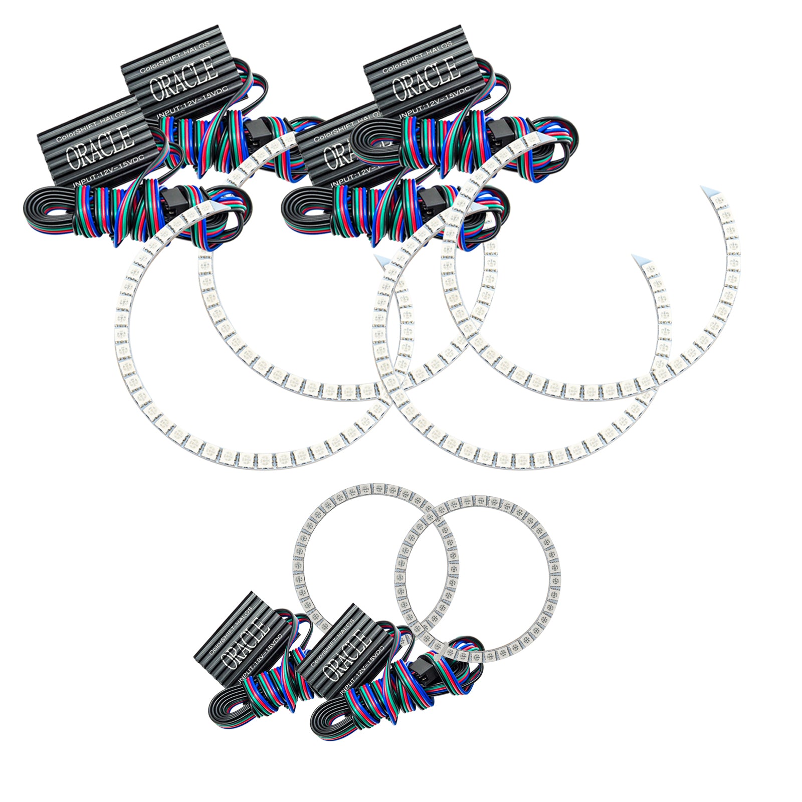 LED Triple Ring Headlight Halo Kit <br>05-10 Dodge Charger