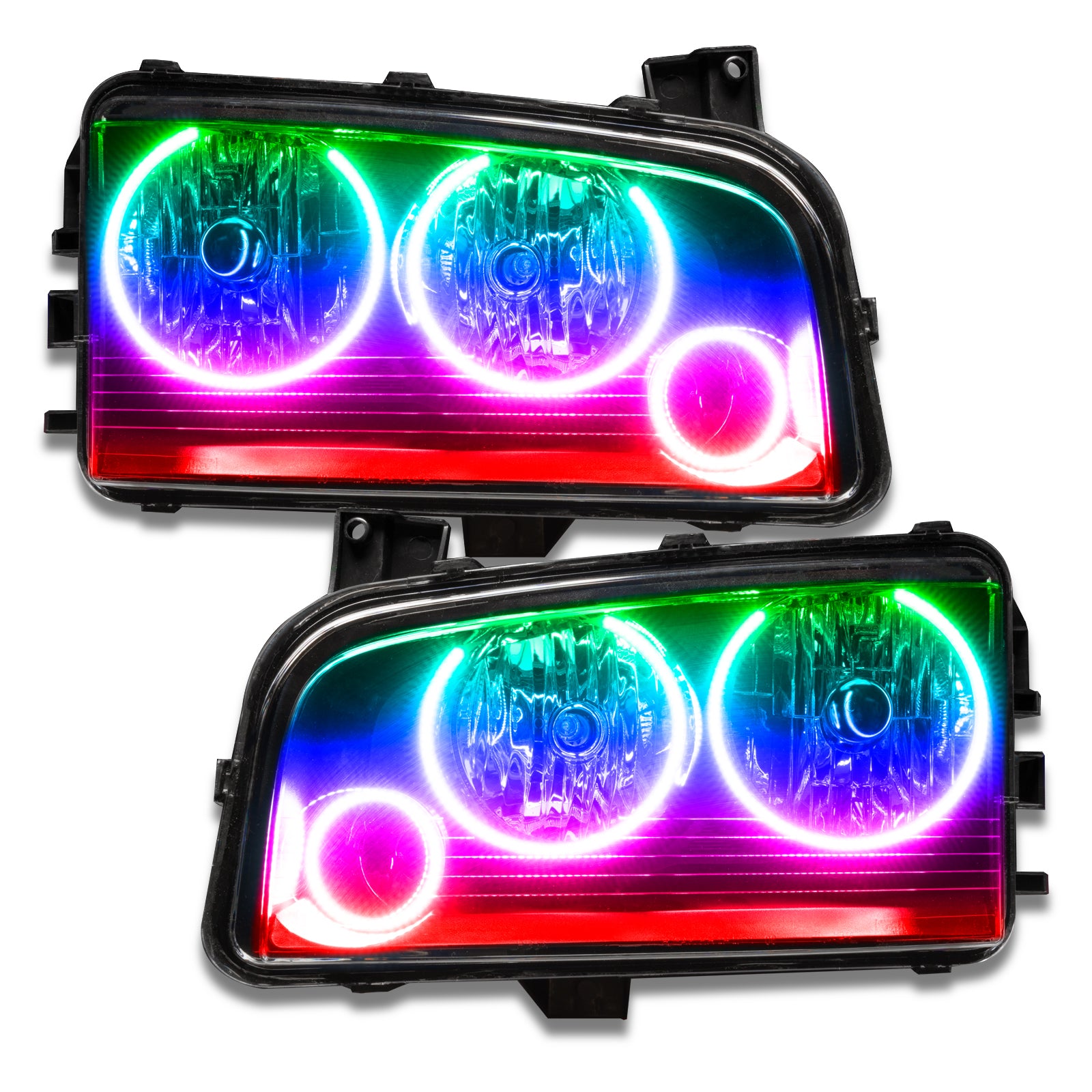 LED Triple Ring Headlight Halo Kit <br>05-10 Dodge Charger