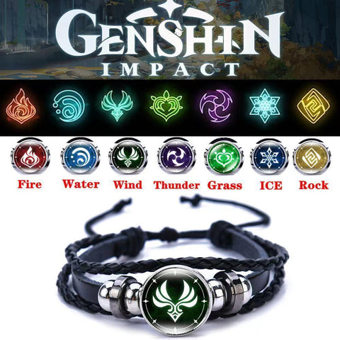 Genshin Impact: Colorful Elemental Symbols PU Leather Zipper Makeup Ba –  PandaGyoza Studios