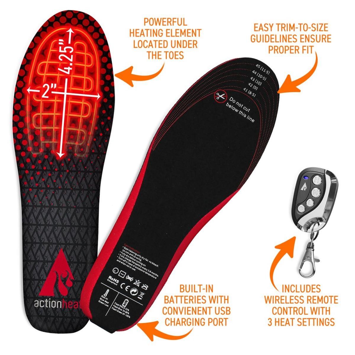 Open Box ActionHeat Rechargeable Battery Heated Insoles