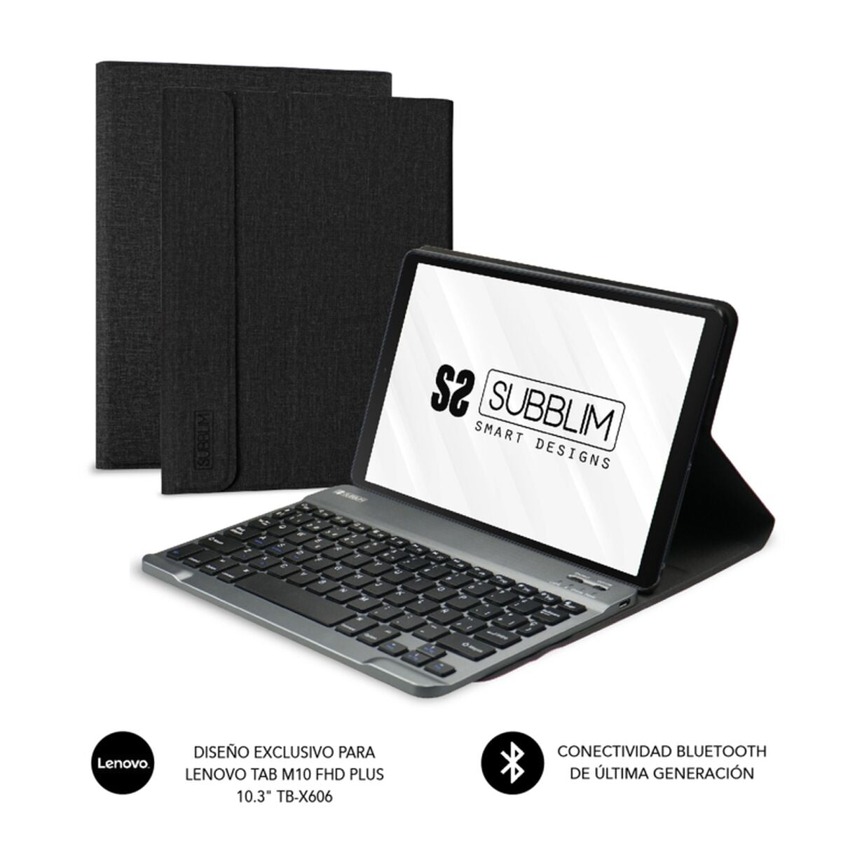 Case for Tablet and Keyboard Subblim KEYTAB PRO Black Spanish Qwerty QWERTY