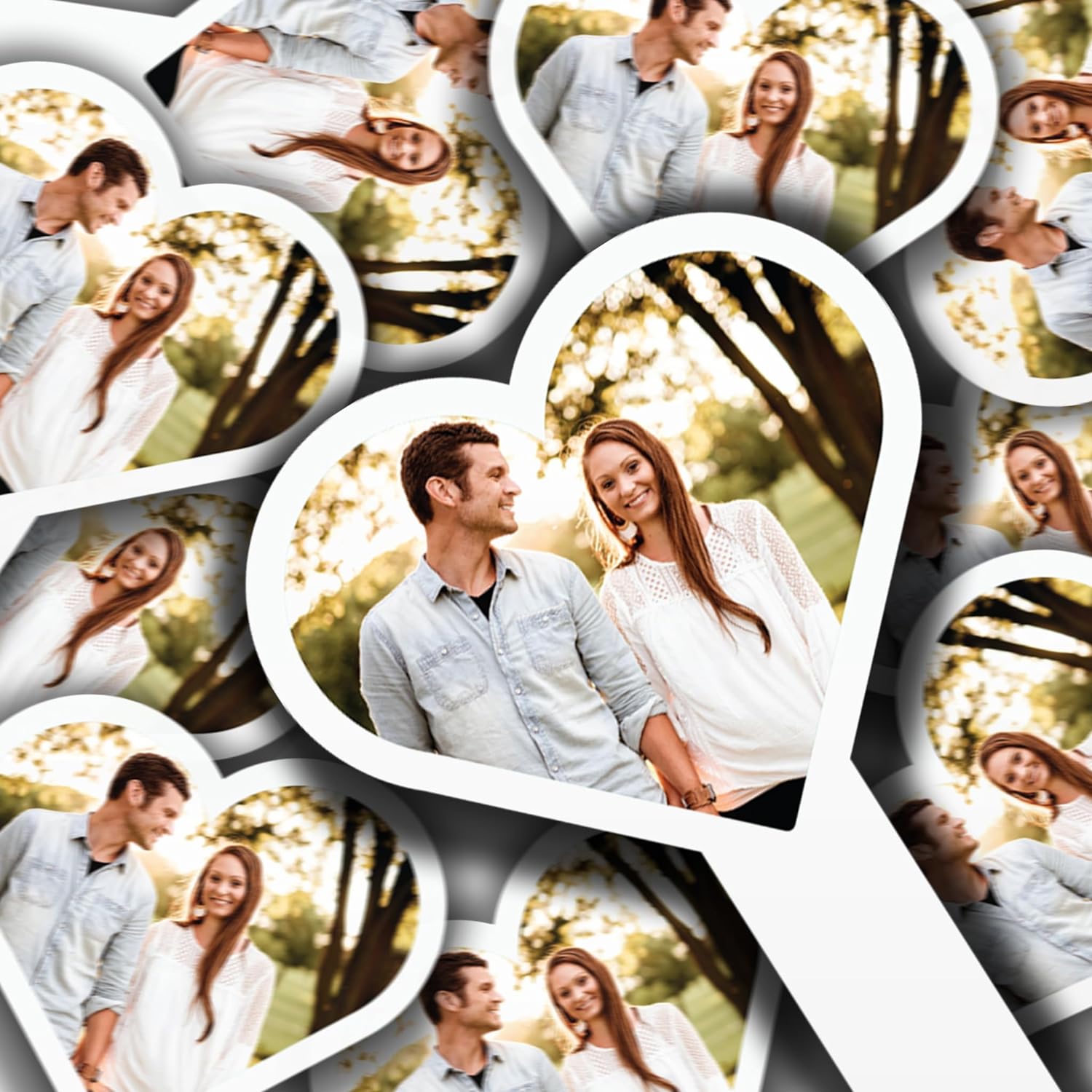 Heart Shape Custom Photo Cupcake Toppers