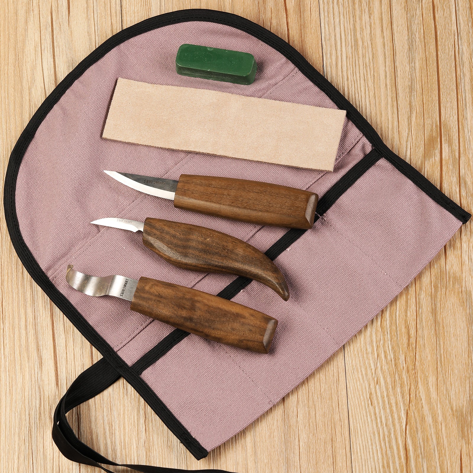 SainSmart Wood Carving Tools, 20 in 1 Wood Knife Deluxe Set Includes Hook Carving Knife, Whittling Knife, Detail Knife, and SK2 Carbon Steel Carving