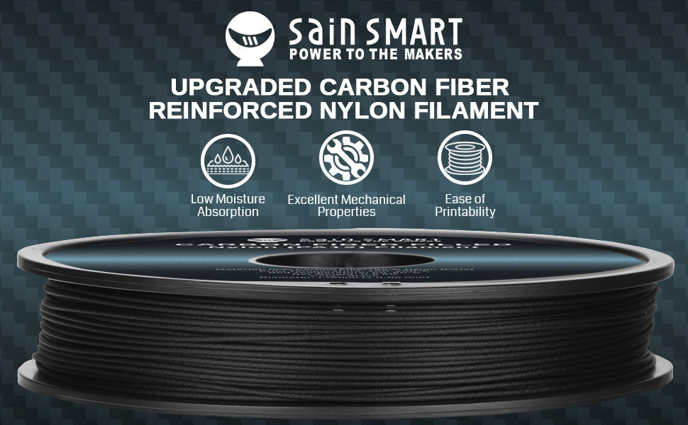 Nylon+ Carbon Fiber Filament 1.75mm 1kg/2.2lb, Black –
