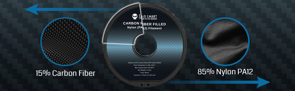 SainSmart ePA12+CF Nylon Carbon Fiber Filament close-up