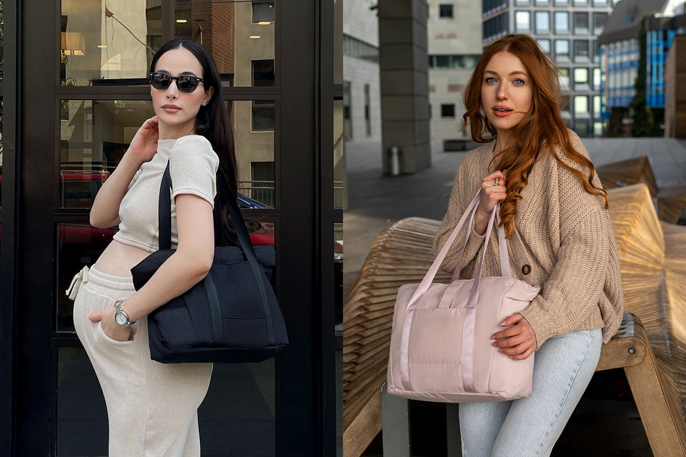 A multipurpose tote bag that can accommodate items for both work and play