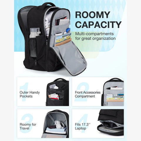 Roomy capacity laptop backpack-BAGSMART
