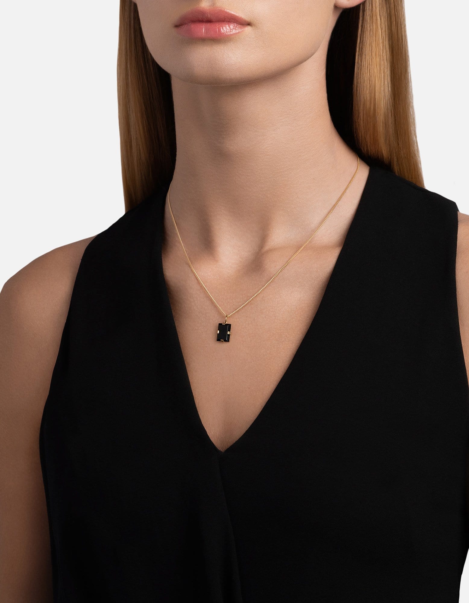 Lennox Onyx Necklace, Gold