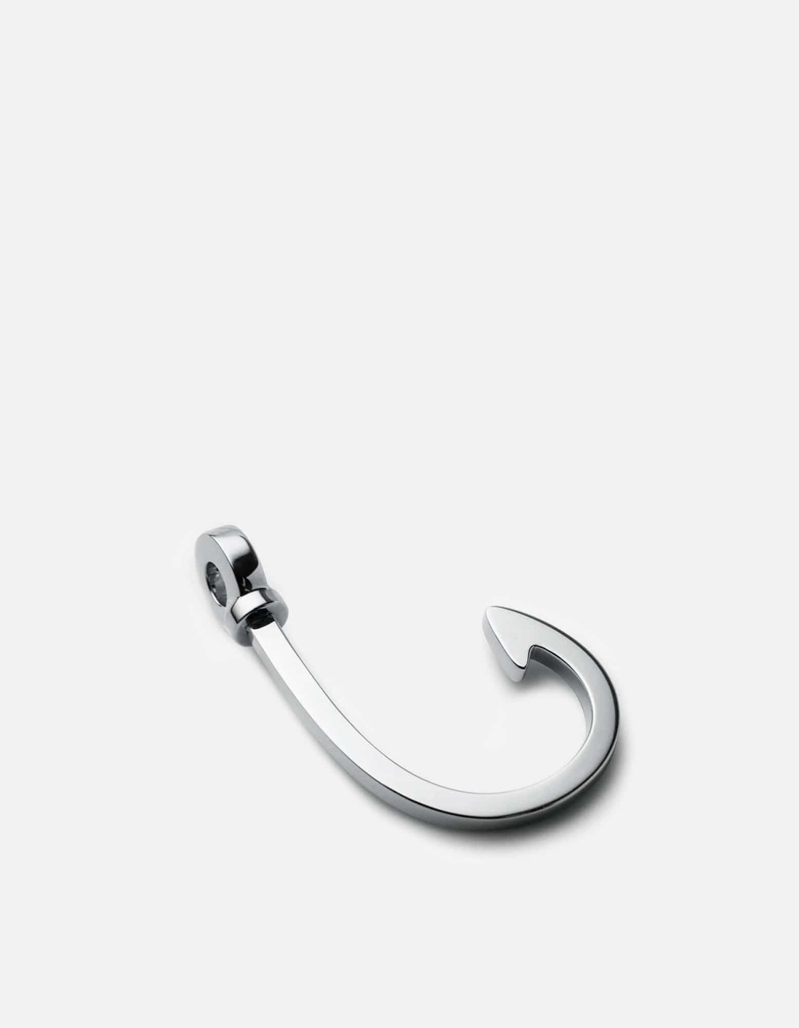 Hooked Keychain, Sterling Silver