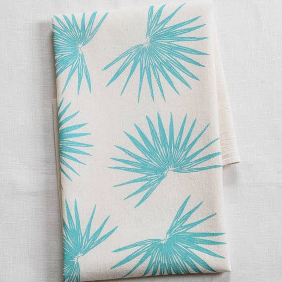 Fan Palm Tea Towel in Mint