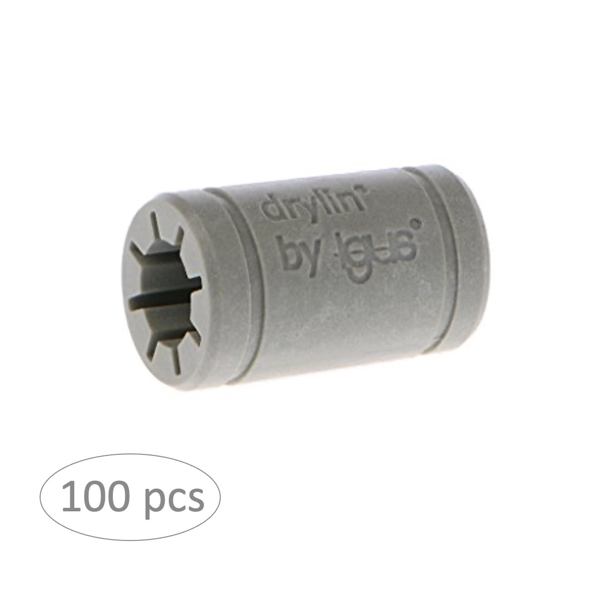 Igus Drylin R Solid Polymer Linear Slide LM8UU Bearing, RJ4JP-01 - 8mm Shaft (100 pack)