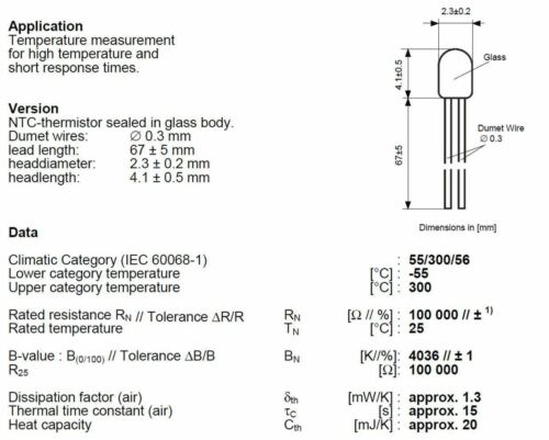 Epcos 100K NTC Thermistor (B57560G104F)