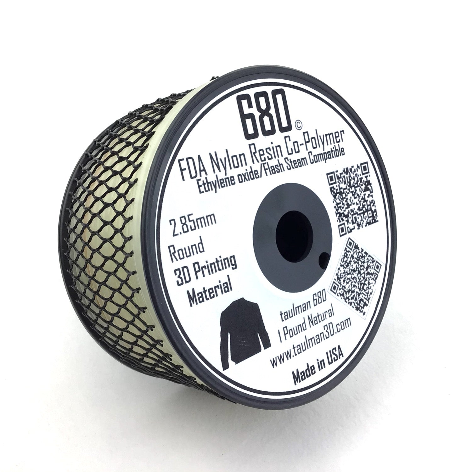 taulman3D Nylon 680 Filament - 2.85mm, 1lb, Natural (5 inch spool)