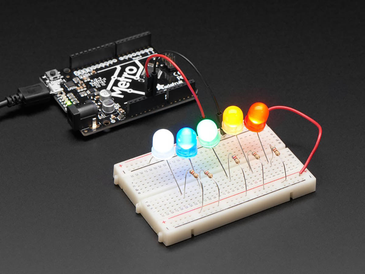 Adafruit Diffused 10mm LED 25 Pack - 5 LEDs each in 5 Colors