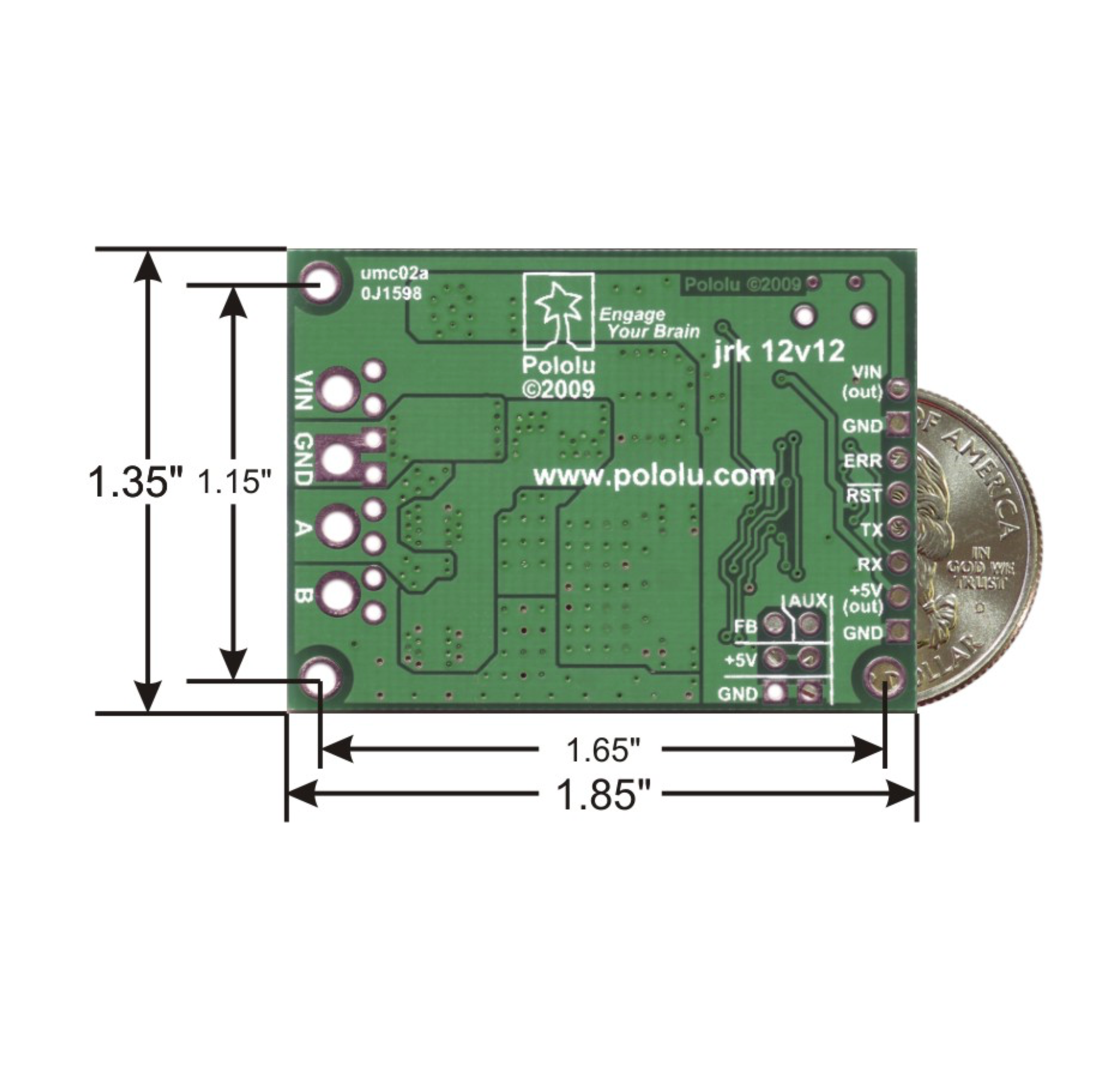 Pololu Jrk 12v12 USB Motor Controller with Feedback