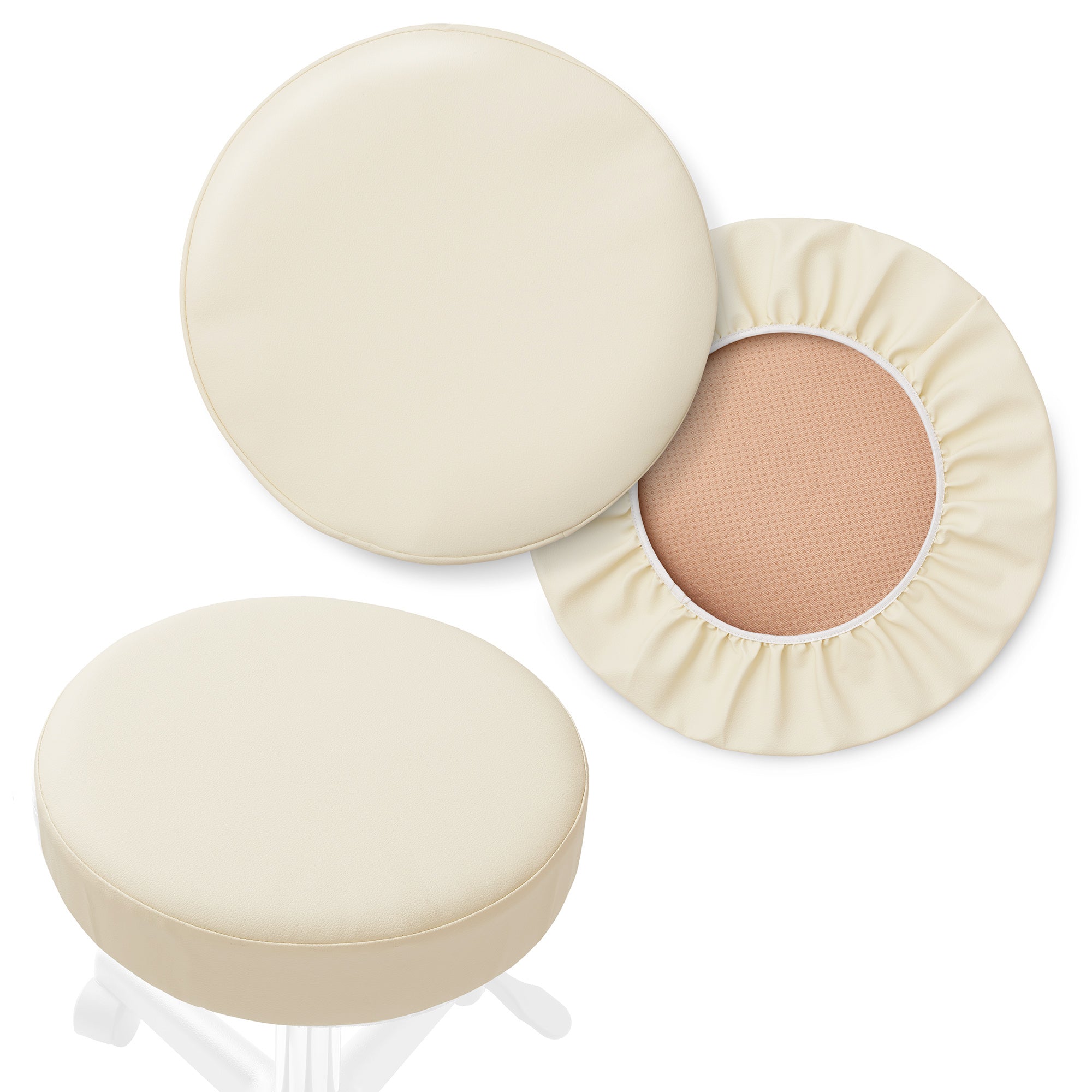 2-Pk Round Stool Seat Cover, Slipcover for Swivel Chair