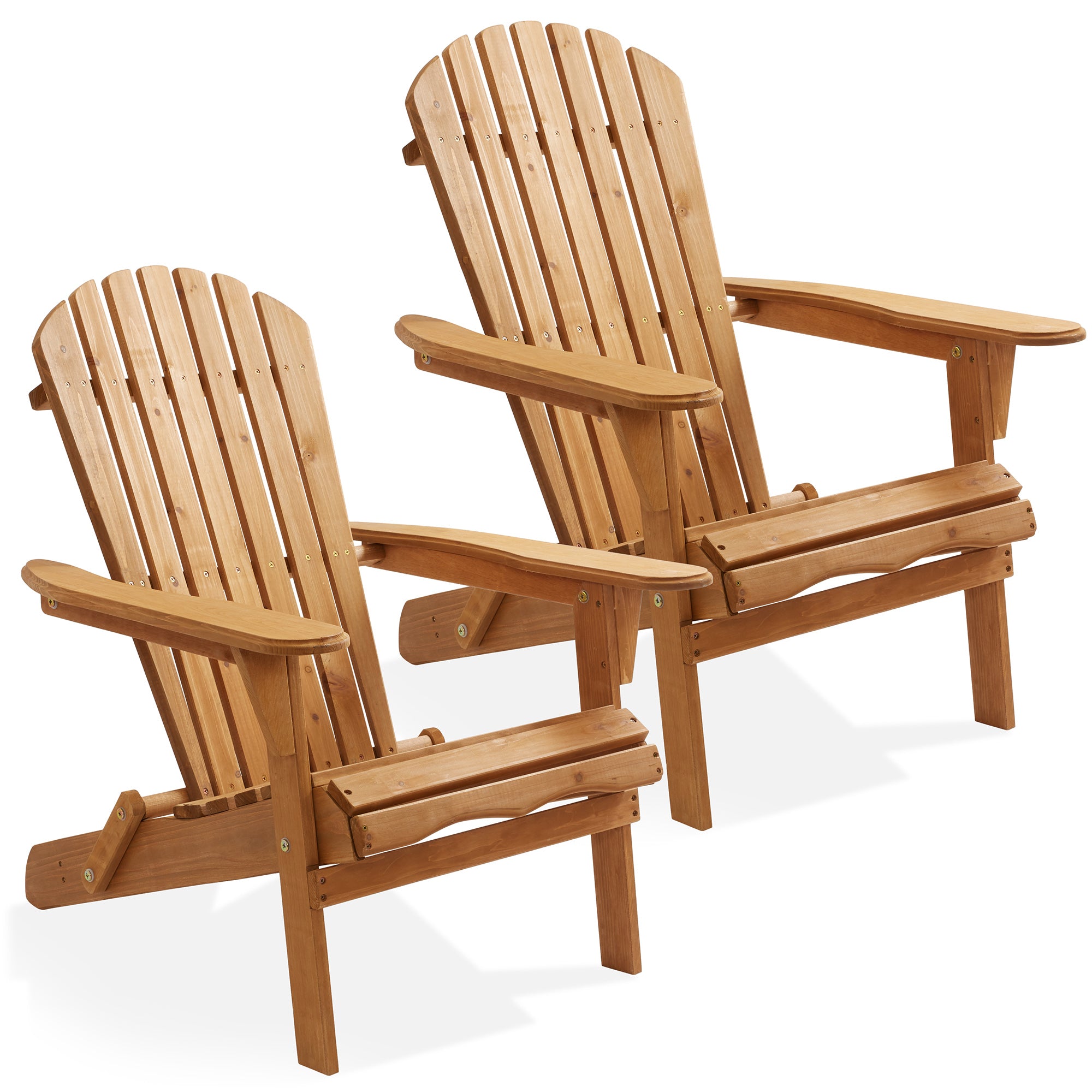 Folding Wooden Adirondack Chair, Pre-Assembled Backrest