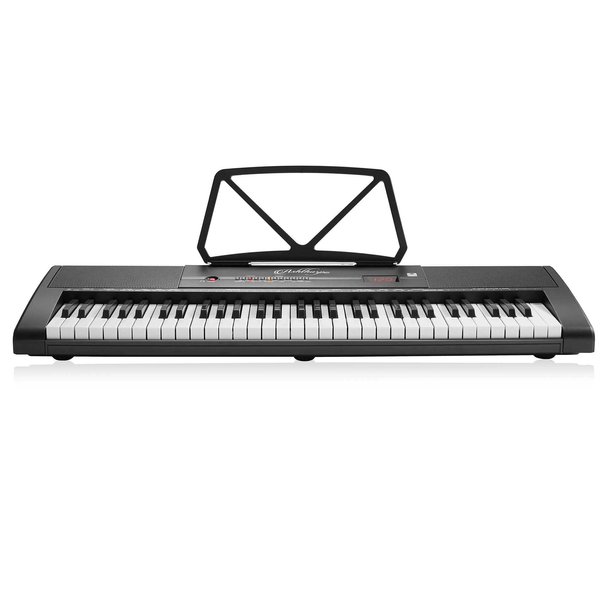 OPEN BOX - 61-Key Digital Electronic Keyboard with Light Up Keys, Stand & Stool