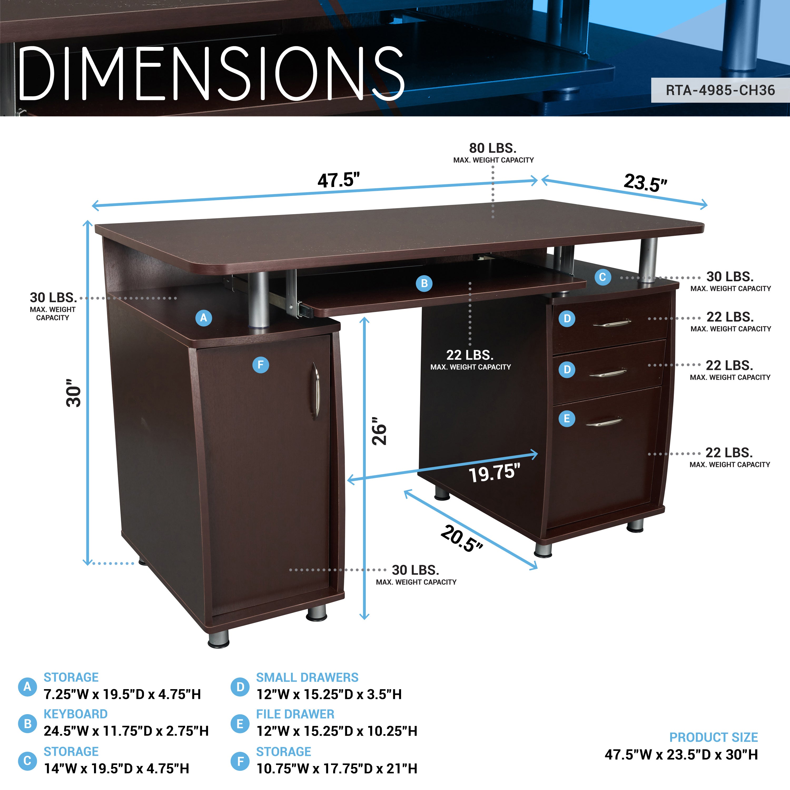 Complete Workstation Computer Desk with Storage