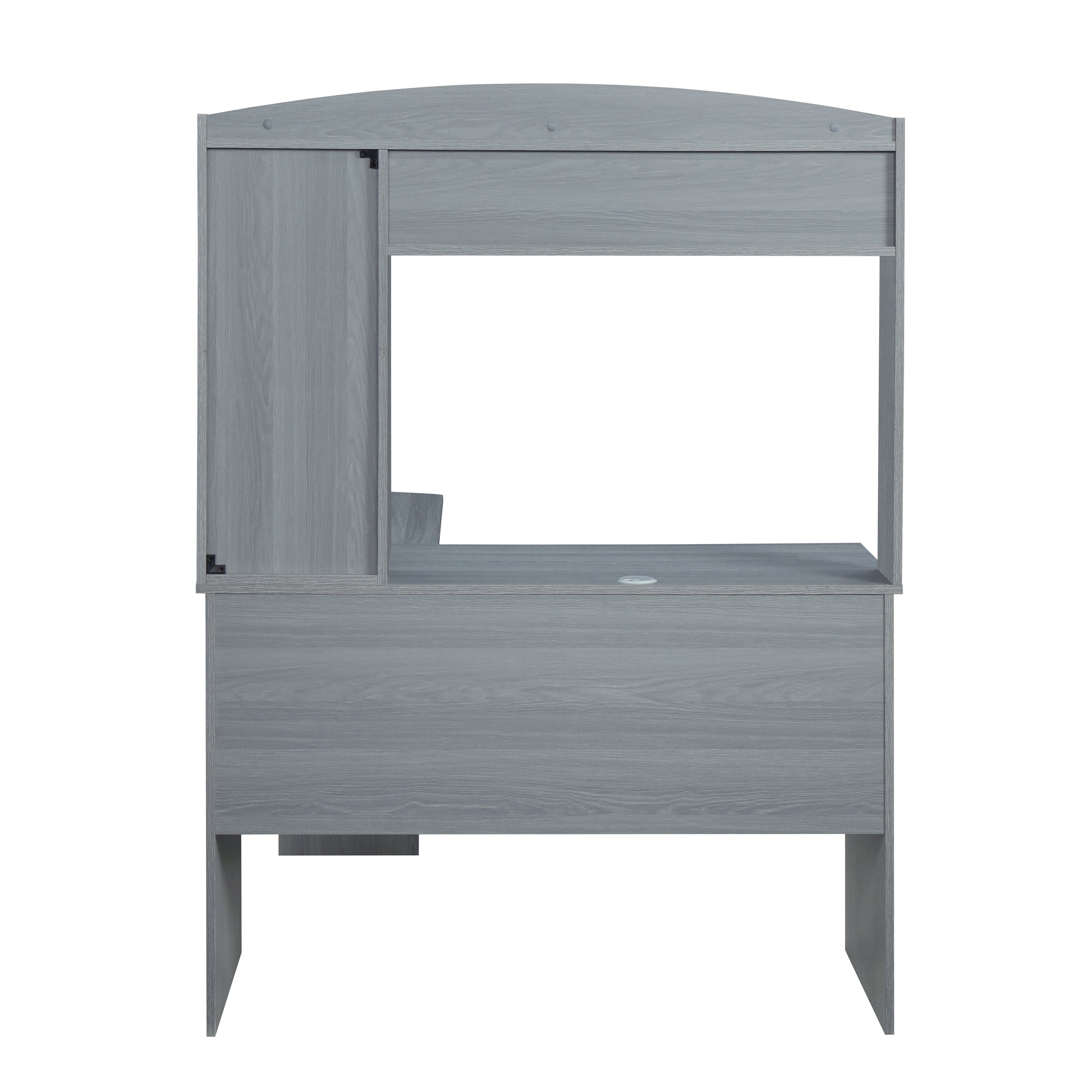 Modern L-Shaped Desk with Hutch