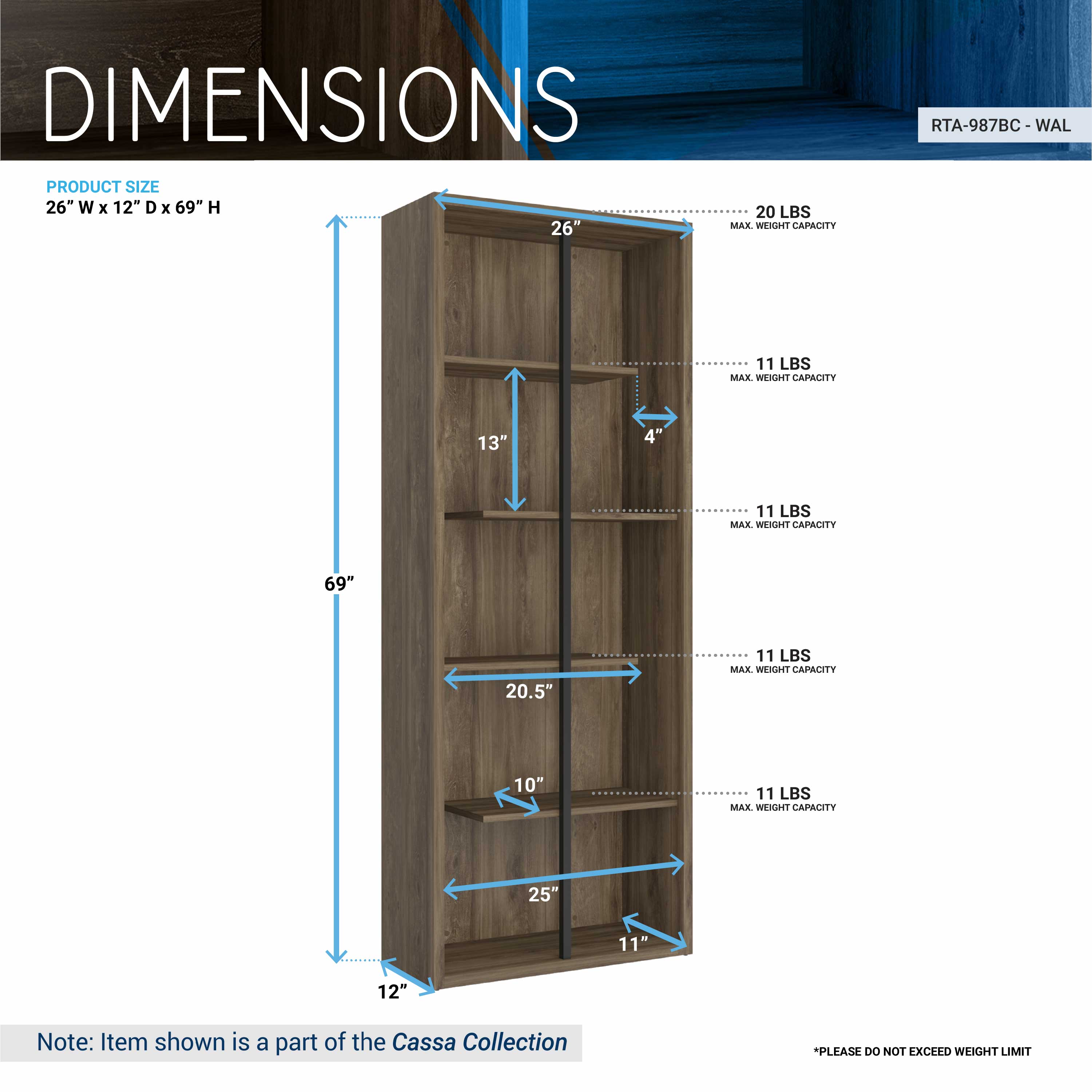 Standard 5-Tier Wooden Bookcase