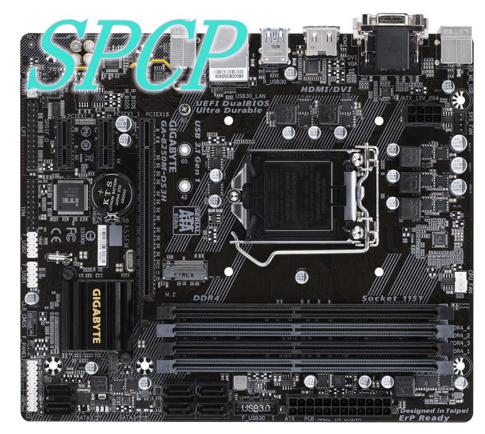 Gigabyte Technology GA-B250M-DS3H Motherboard,1151,ddr4,M-ATX,B250,usb3.0,4 memory slot,HDMI