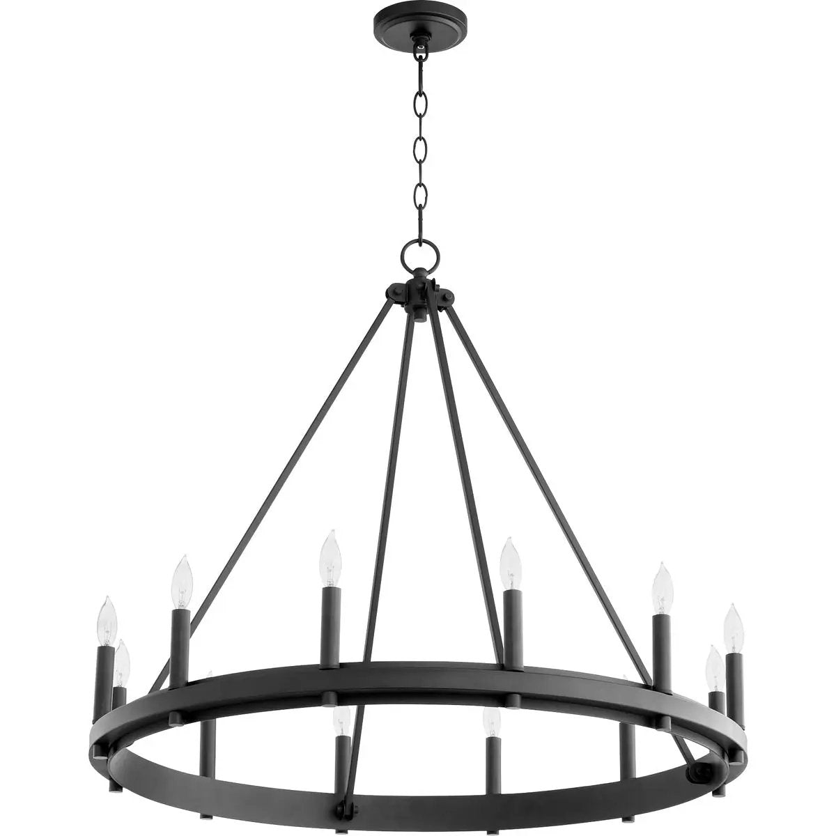 Farmhouse Industrial Wagon Wheel Chandelier with Customizable Finishes